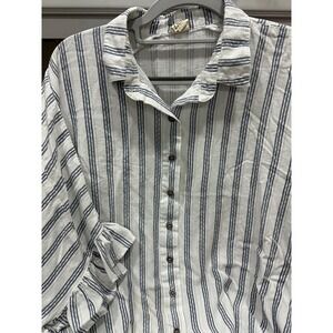 i joah striped blouse with bell sleeves rayon‎ large